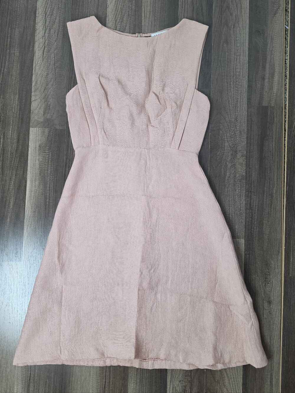 Sandro Paris Tolina Blush Lace-Back Skater Dress Luxury Wedding Guest Coquette.4